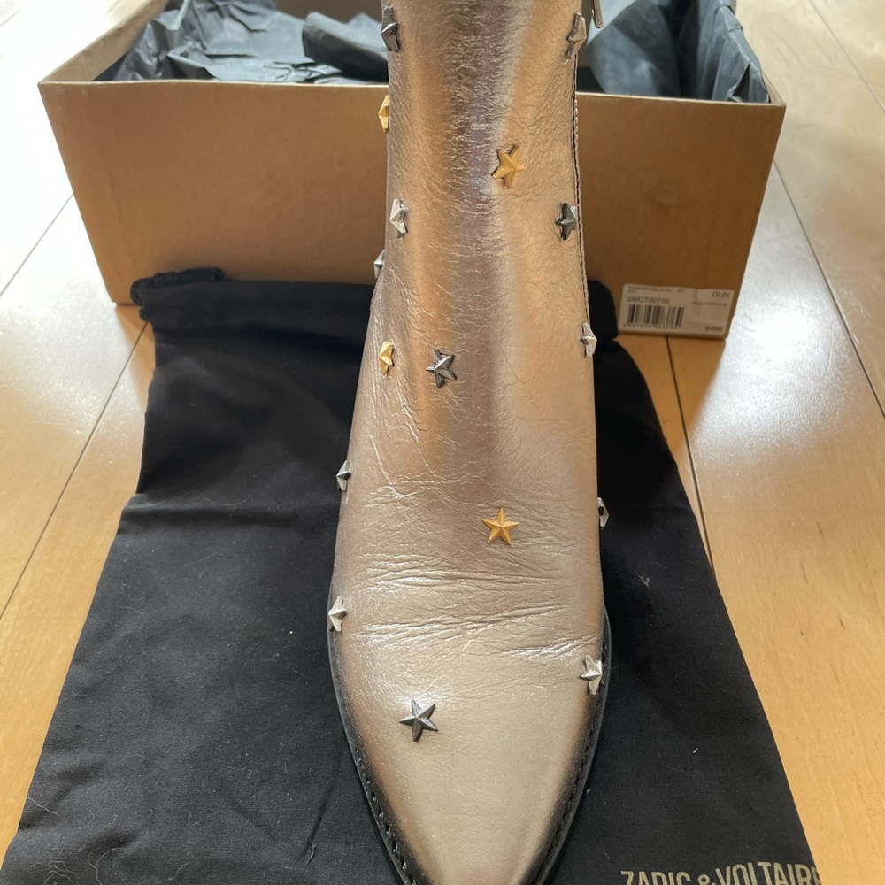 Zadig & Voltaire Tyler Vintage Ankle Boots gun metal grey